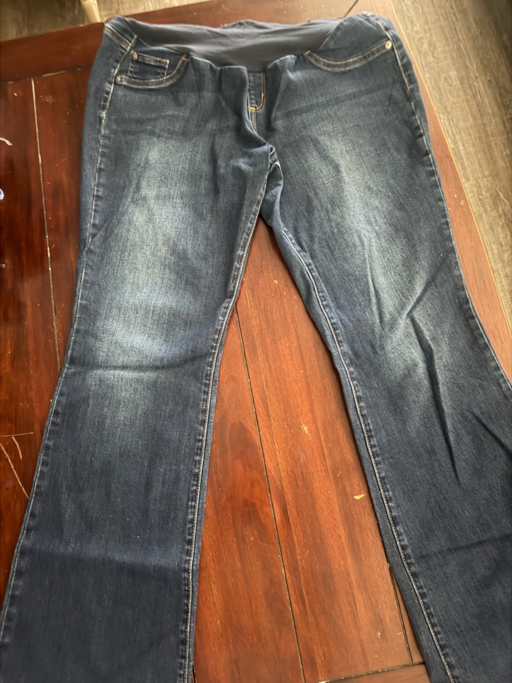 Maternity pants, never wore Indigo Blue Women’s Dark Blue Flare Jeans